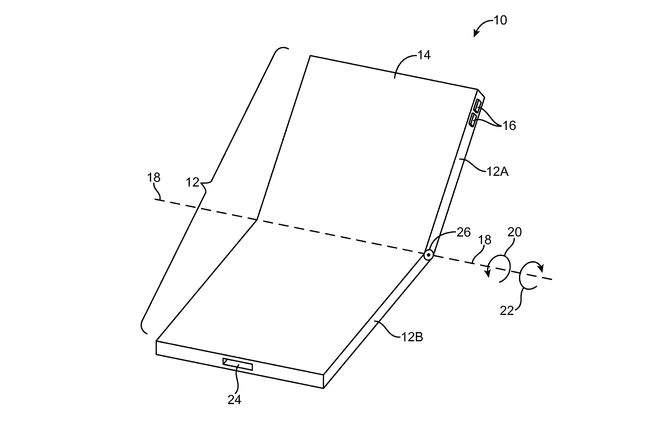 특허 US9504170B2의 접이식 장치 그림