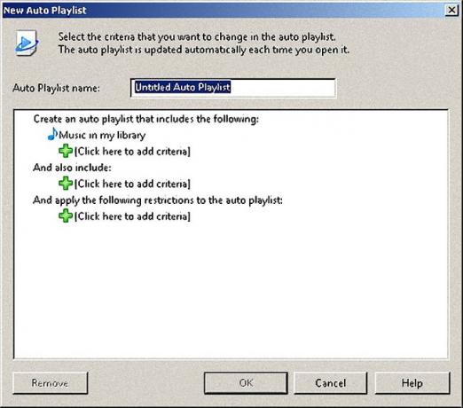Oprettelse af automatiske afspilningslister i Windows Media Player 11
