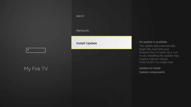 หน้าจออัปเดต Amazon Fire TV Stick
