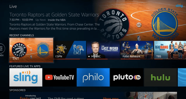 Fila Live Amazon Fire TV cu Sling, YouTube TV, Hulu și multe altele