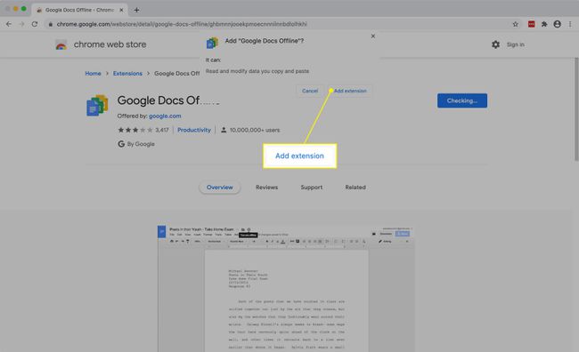 Gumb " Dodaj proširenje" u Chrome web-trgovini