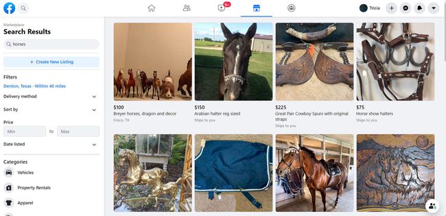 Търсене в Facebook Marketplace