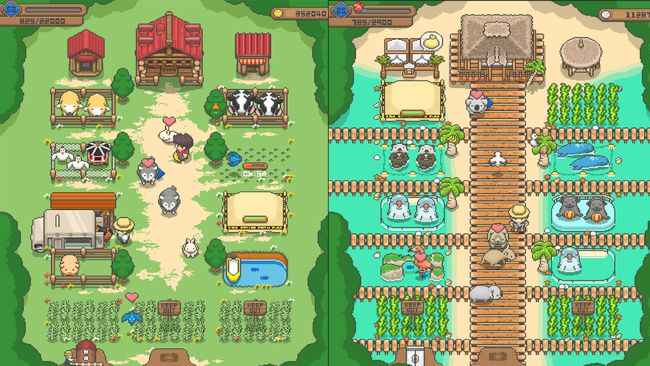 Pisike Pixel Farm võrguühenduseta põllumajanduse mäng.