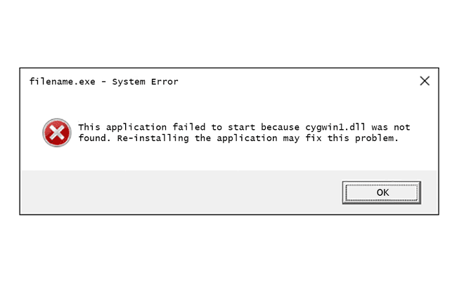 Cygwin1.dll nenalezena chyba