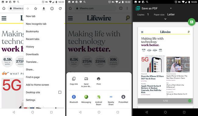 Drucken von Chrome auf Android