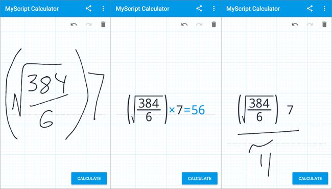 Aplikace MyScript Calculator pro Android