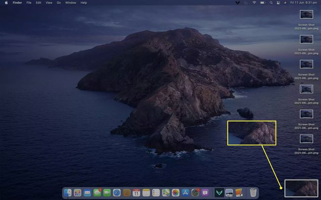 Náhled snímku obrazovky na MacBooku Air