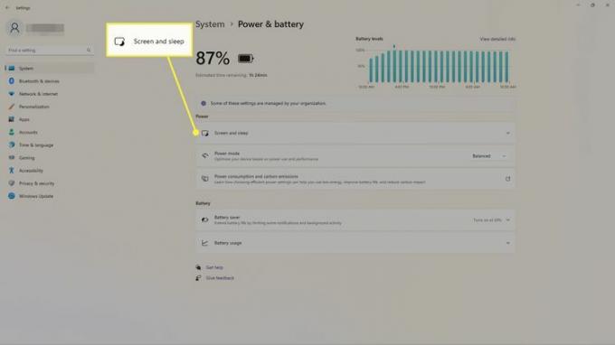 Ekran i tryb uśpienia podświetlone w ustawieniach systemu Windows