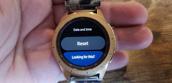 Samsung Galaxy Watch 설정 및 재설정 하위 메뉴.