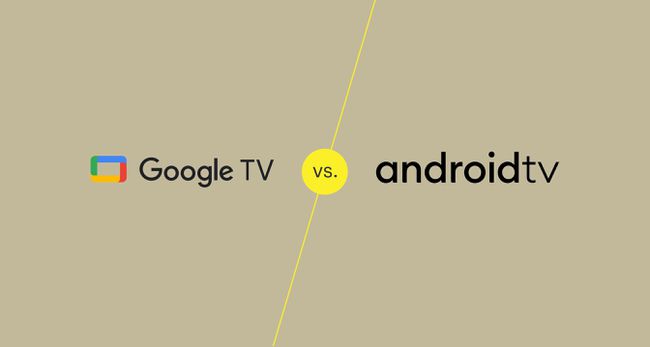 Google TV-ს და androidtv-ის ლოგოები.