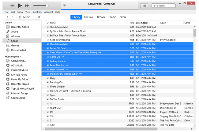 iTunes-muziekconversieproces in Windows 8