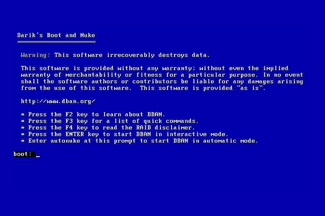 DBAN, Darik's Boot ir Nuke