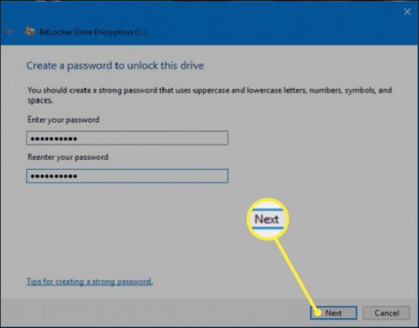 BitLocker Drive Encryption Password eller USB