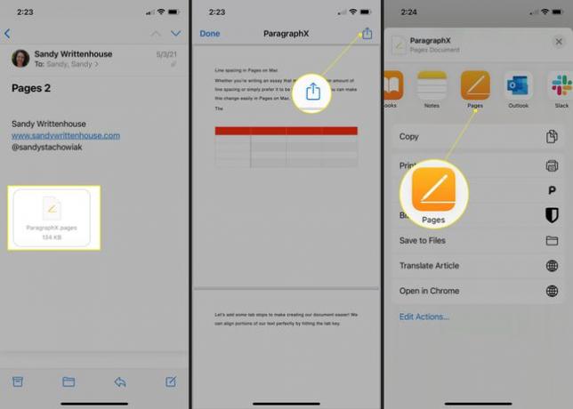 App Pagine iOS con Condividi e Pagine evidenziate