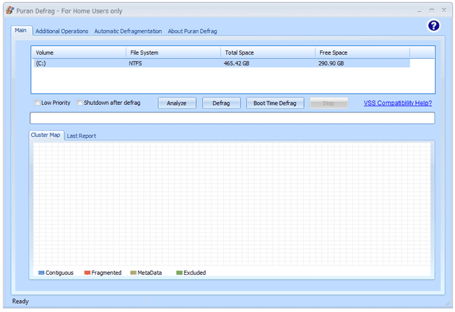 Puran Defrag – bezplatný defragmentační software