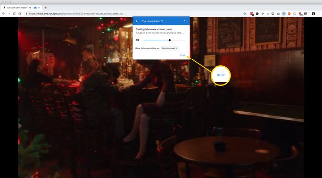 Kui olete oma Macist Chromecasti lõpetanud, nupp Stop