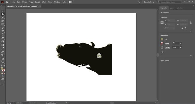 Adobe Illustrator'da bir ineğin vektör görüntüsü