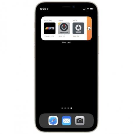 Widget do aplicativo nublado no iPhone