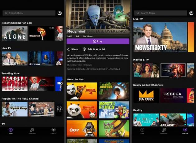 แอปภาพยนตร์ฟรีของ Roku สำหรับ Android