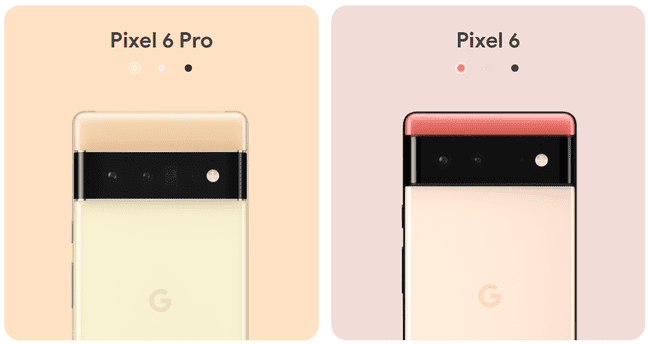 „Pixel 6 Pro“ ir „Pixel 6“.