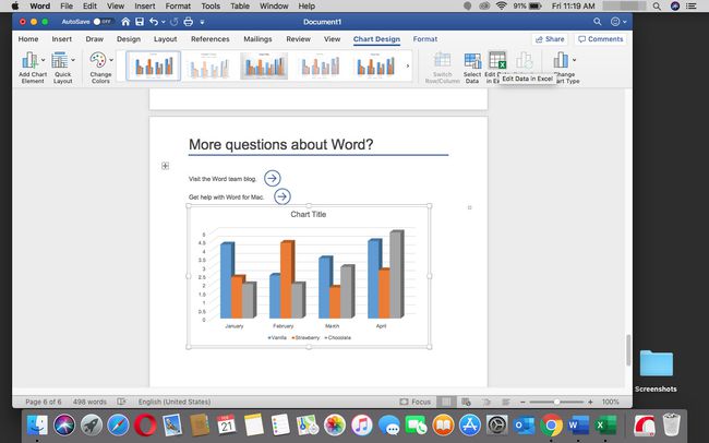 Графикон је уметнут у Ворд у Оффице 365 за Мац.