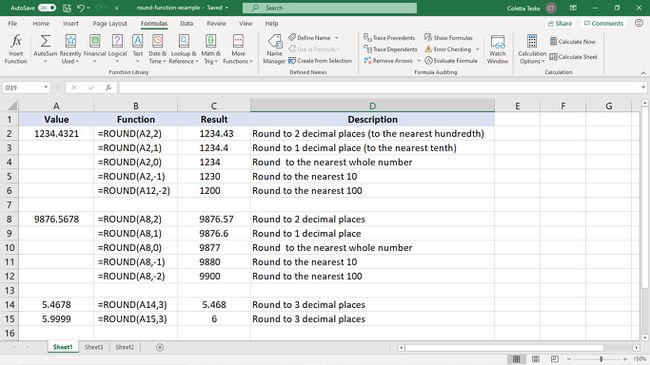 Beispiele für die ROUND-Funktion in Excel