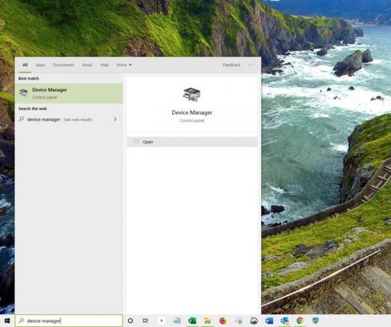 Windows Arama'da Aygıt Yöneticisi'nin ekran görüntüsü