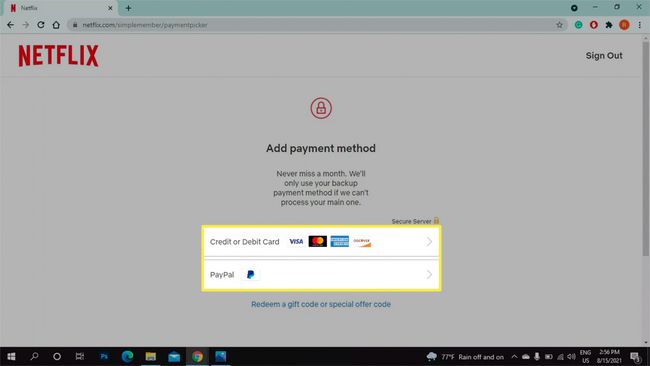 ตัวเลือก PayPal และบัตรเครดิตใน Netflix เพิ่มหน้าวิธีการชำระเงิน