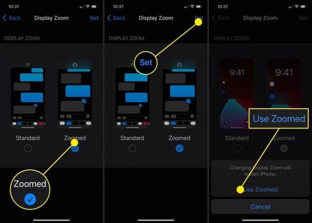 画面を拡大するためにiPhoneで[ズームを使用]を設定する方法。