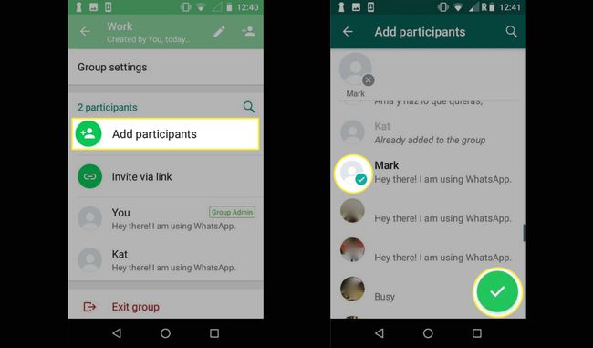 WhatsApp - deelnemers toevoegen op Android