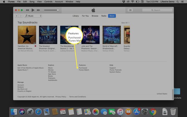 iTunesで購入したアイテムに移動します。