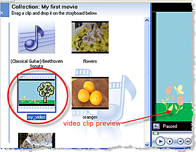 Video klibi Windows Movie Maker'da önizleyin