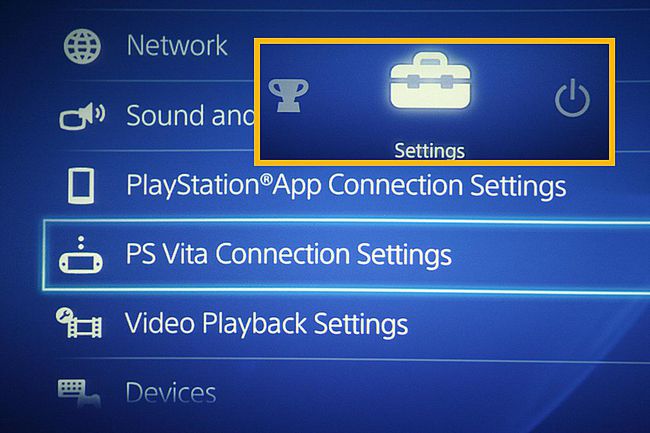 Pronalaženje postavki PS Vita veze na PS4