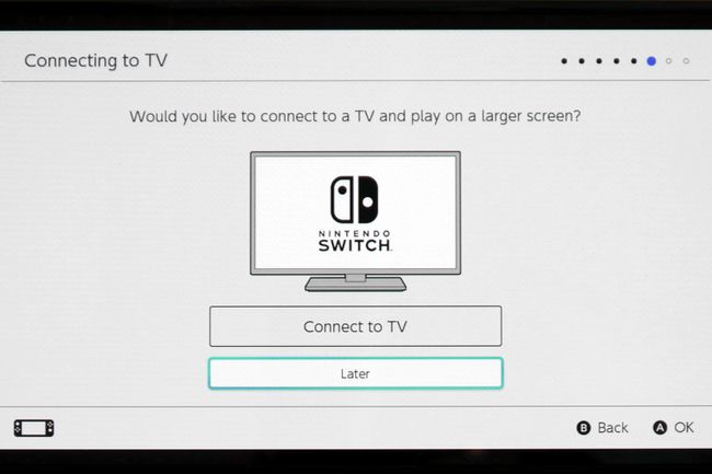 Nintendo Switch OLED 설정 TV 화면에 연결 중입니다.