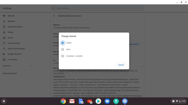 Odabir verzije Chromebooka za korištenje.
