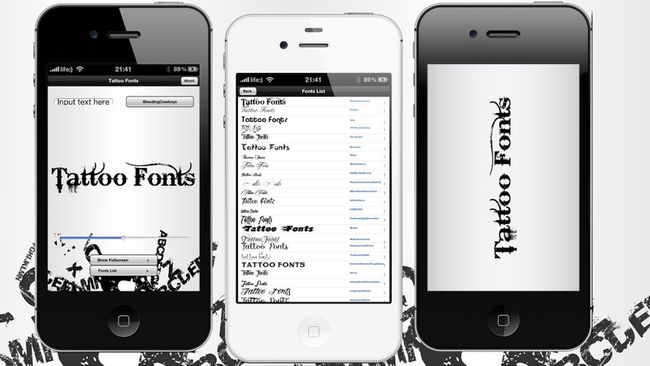 Aplikace Tattoo Fonts pro Android