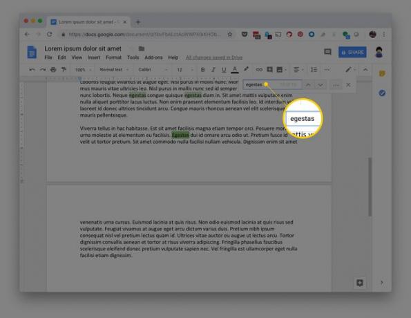 A ferramenta Localizar básica no Google Docs