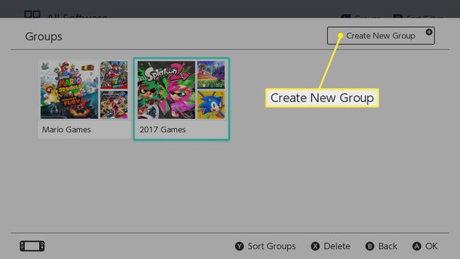 NintendoSwitchGroupメニューからCreateNewGroupを選択します