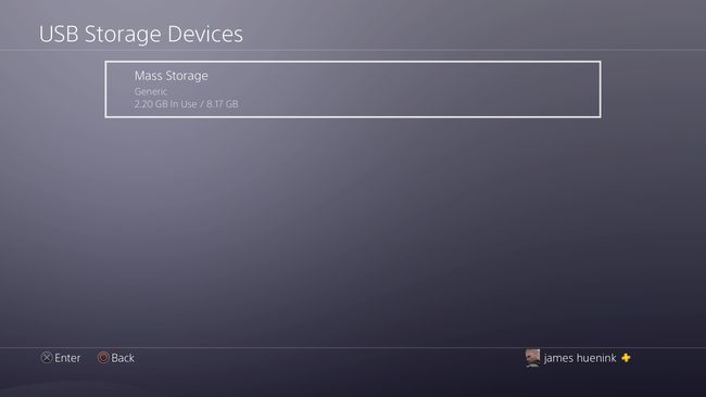 מסך תפריט אחסון בנפח גדול של PS4