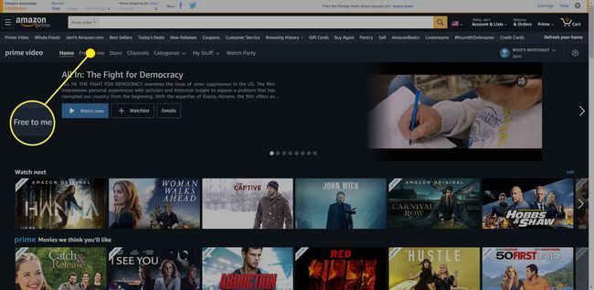 ตัวเลือกฟรีสำหรับฉันใน Amazon Prime Video