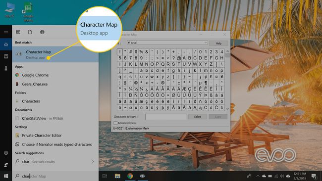 Aplikace Mapa znaků ve Windows 10
