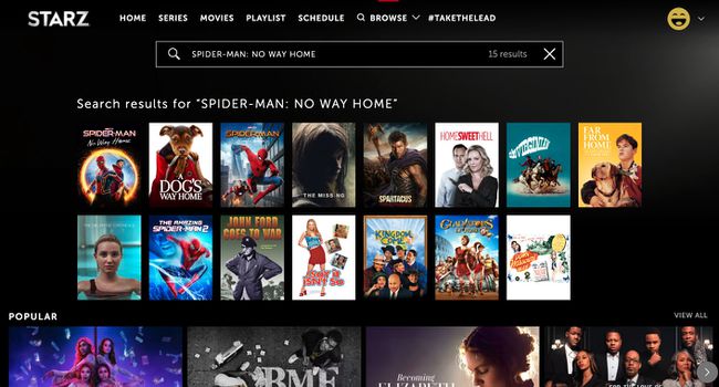 În căutarea lui Spider-Man: No Way Home pe Starz.