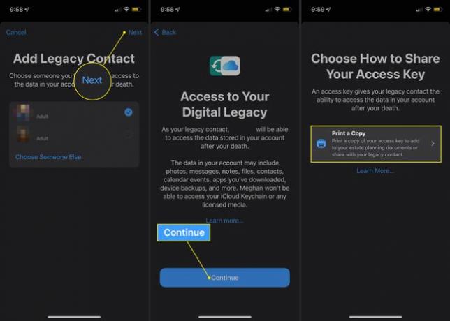 Apple DigitalLegacyの連絡先を指定する