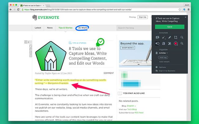 Evernote webclipper