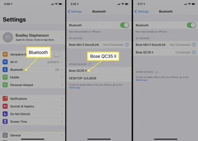 iOS Bluetooth-instellingen.