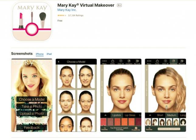 Aplikace Mary Kay Virtual Makeover