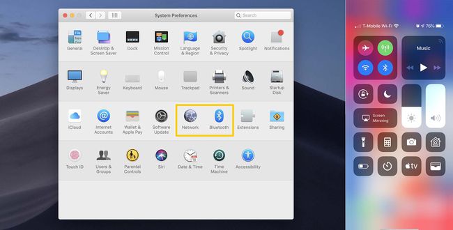 Wi-Fi- ja Bluetooth-asetukset Macissa ja iPhonessa