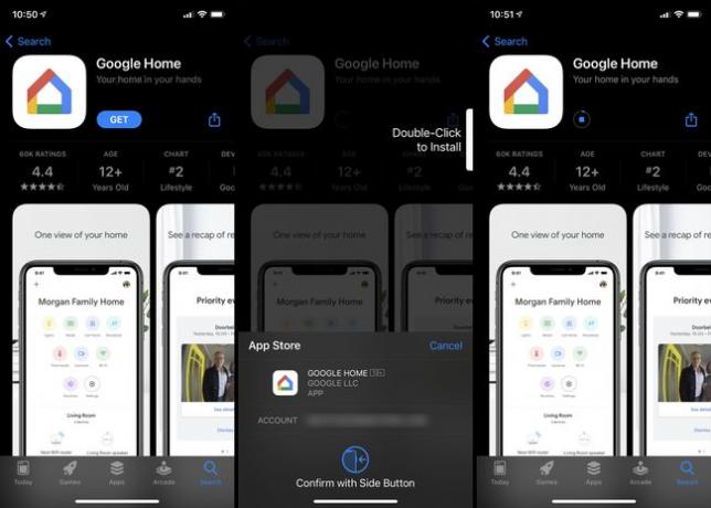 Google Home iOS-i rakendus installitakse iPhone'i.