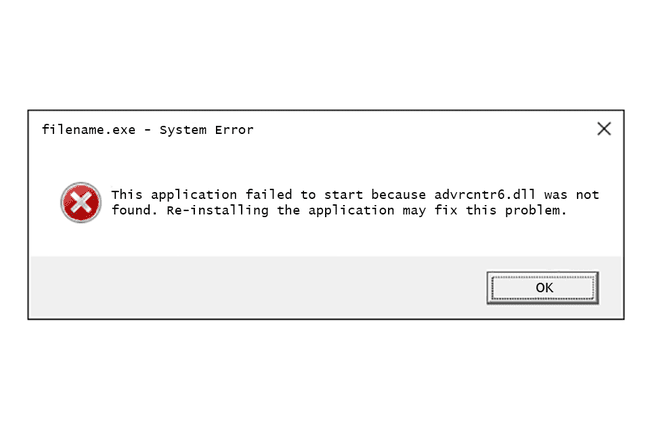 Advrcntr6 DLL não foi encontrada mensagem de erro