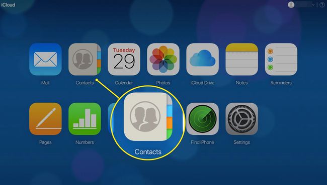 Ícone de contatos em iCloud.com